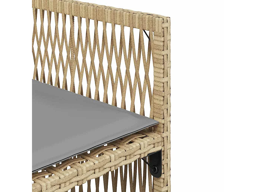 Set di 4 sedie da giardino con cuscini beige mix