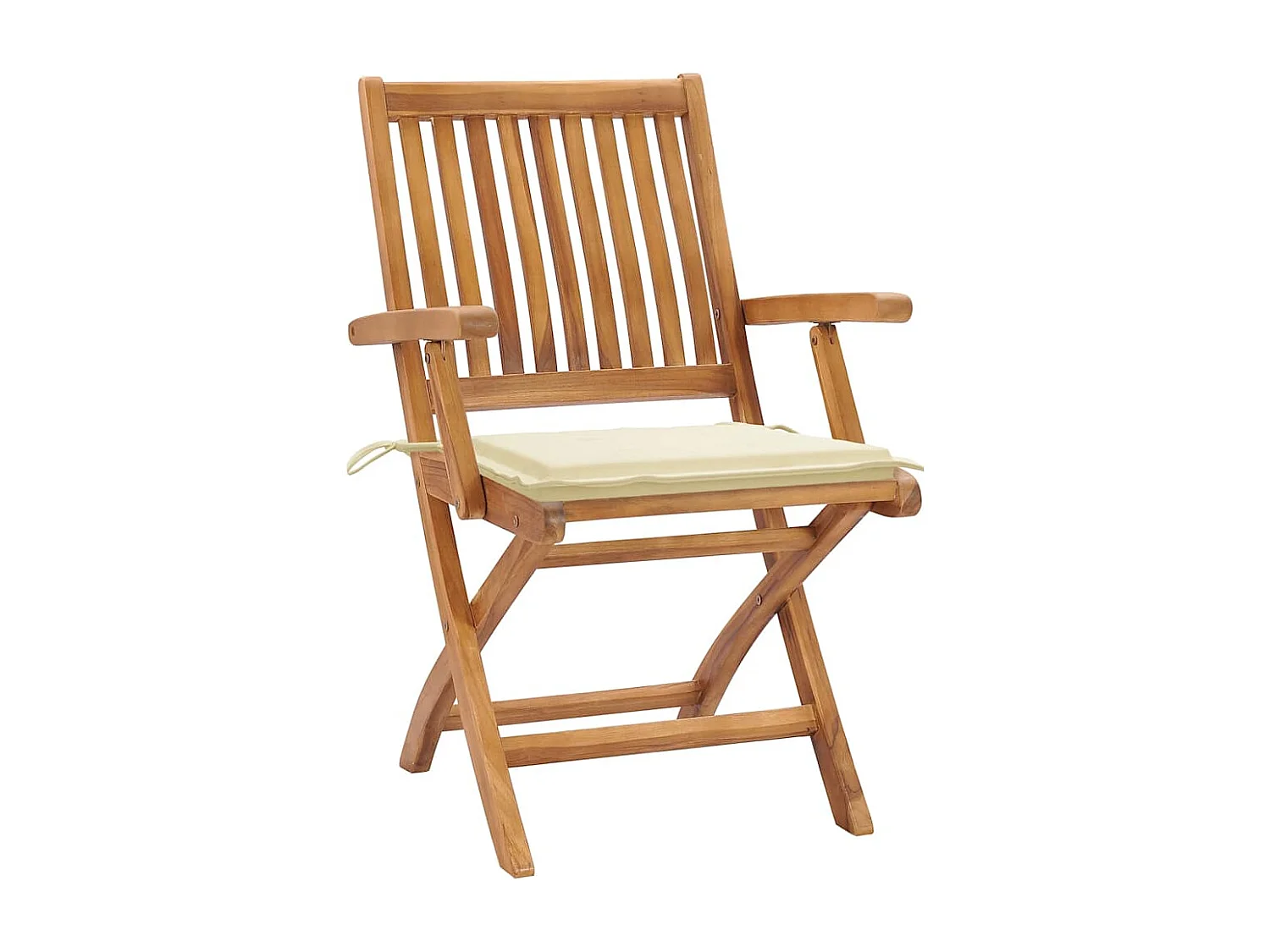 Chaises pliables de jardin avec coussins lot de 4 Teck solide