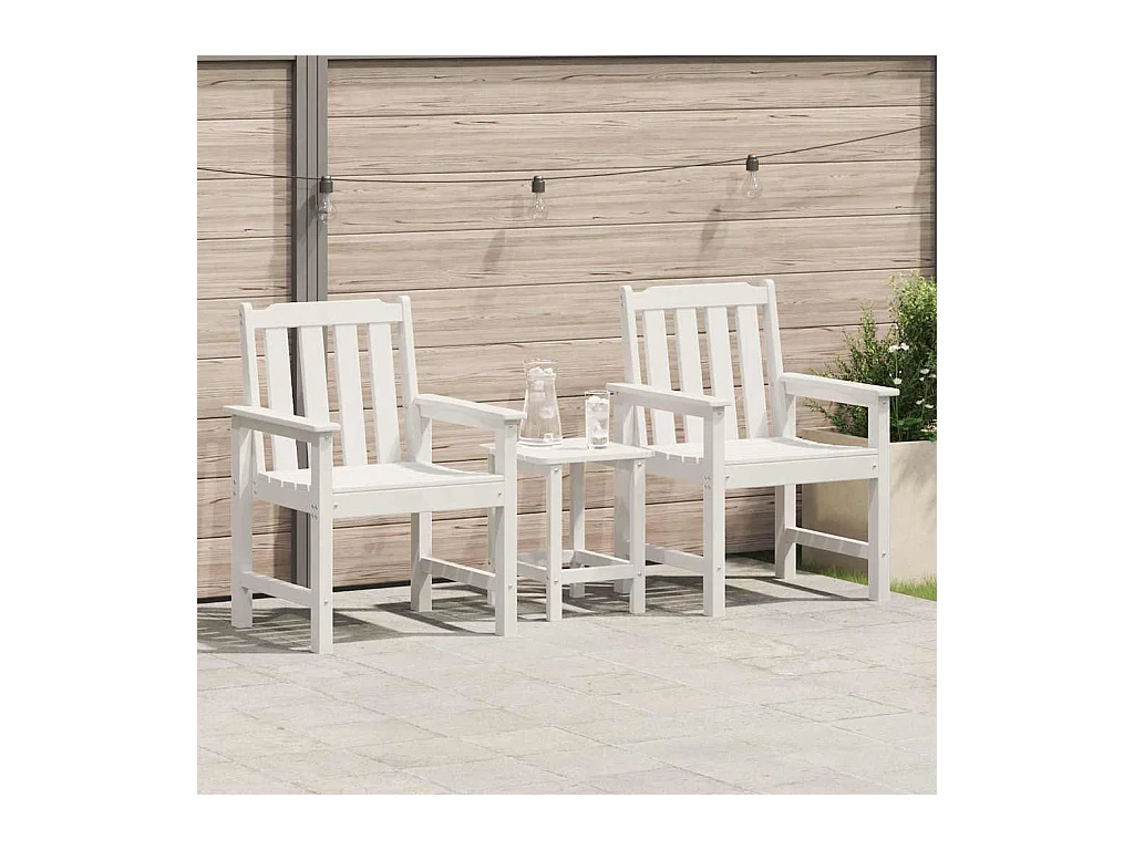 Chaise de jardin. 2 pcs Blanc 65,5 x 59 x 88cm Plastique