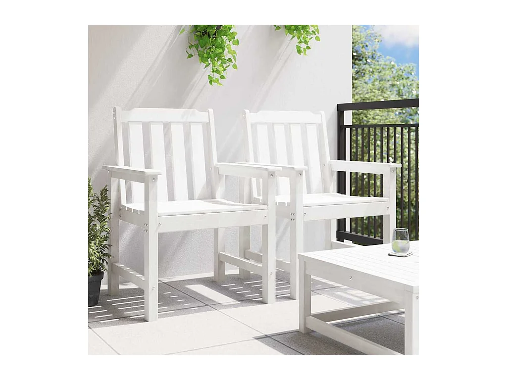 Tuinstoel. 2 stuks Wit 65,5 x 59 x 88 cm Kunststof