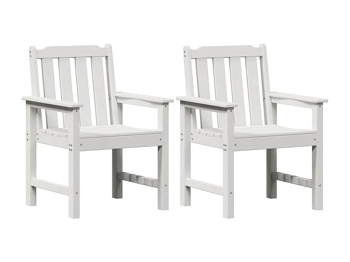 Chaise de jardin. 2 pcs Blanc 65,5 x 59 x 88cm Plastique