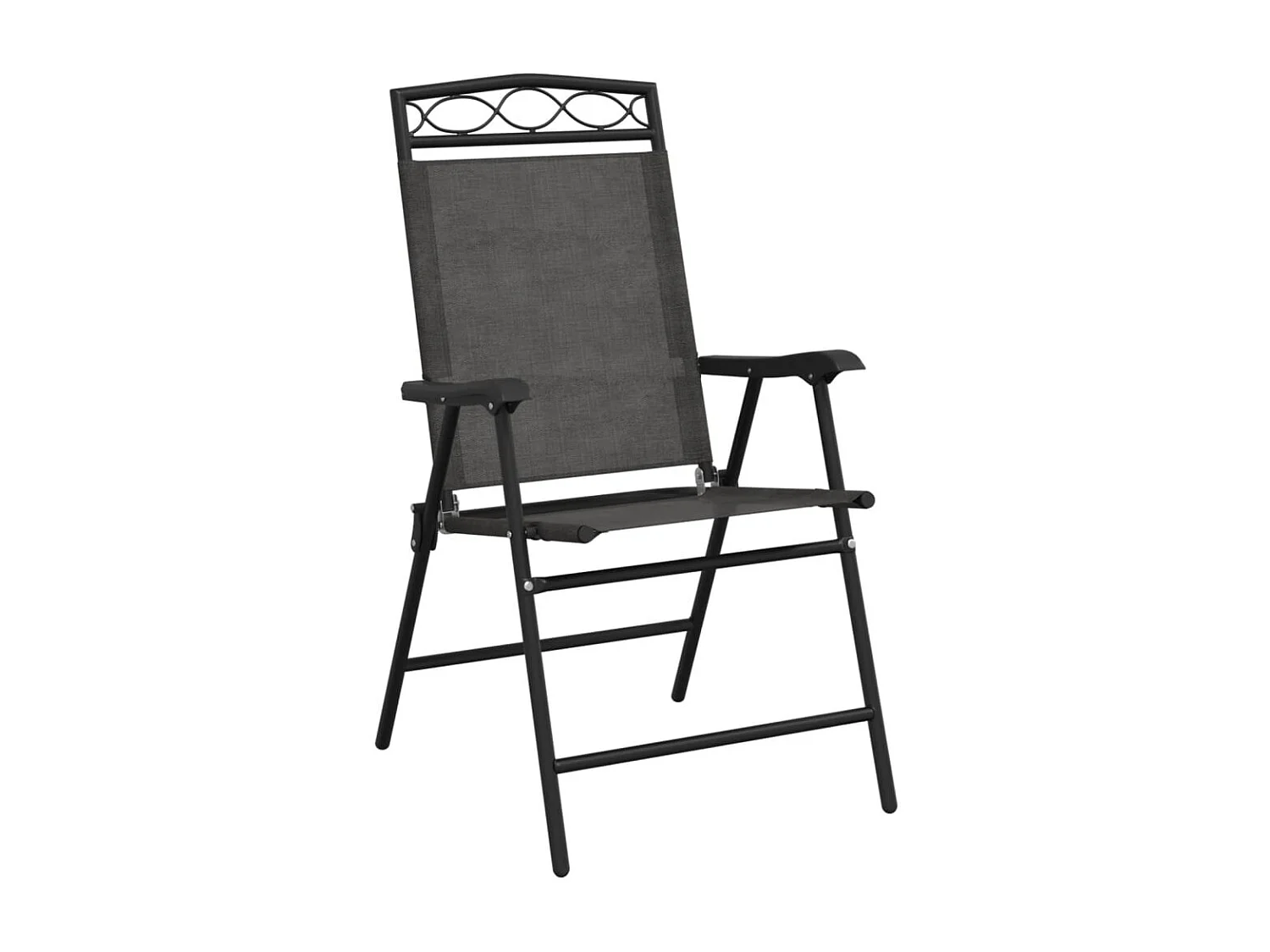 Set di 4 sedie da giardino pieghevoli in acciaio e textilene