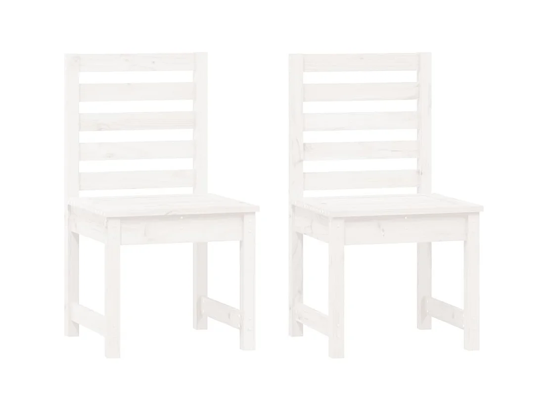 Chaises de jardin lot de 2 blanc 50x48x91,5 cm bois massif pin