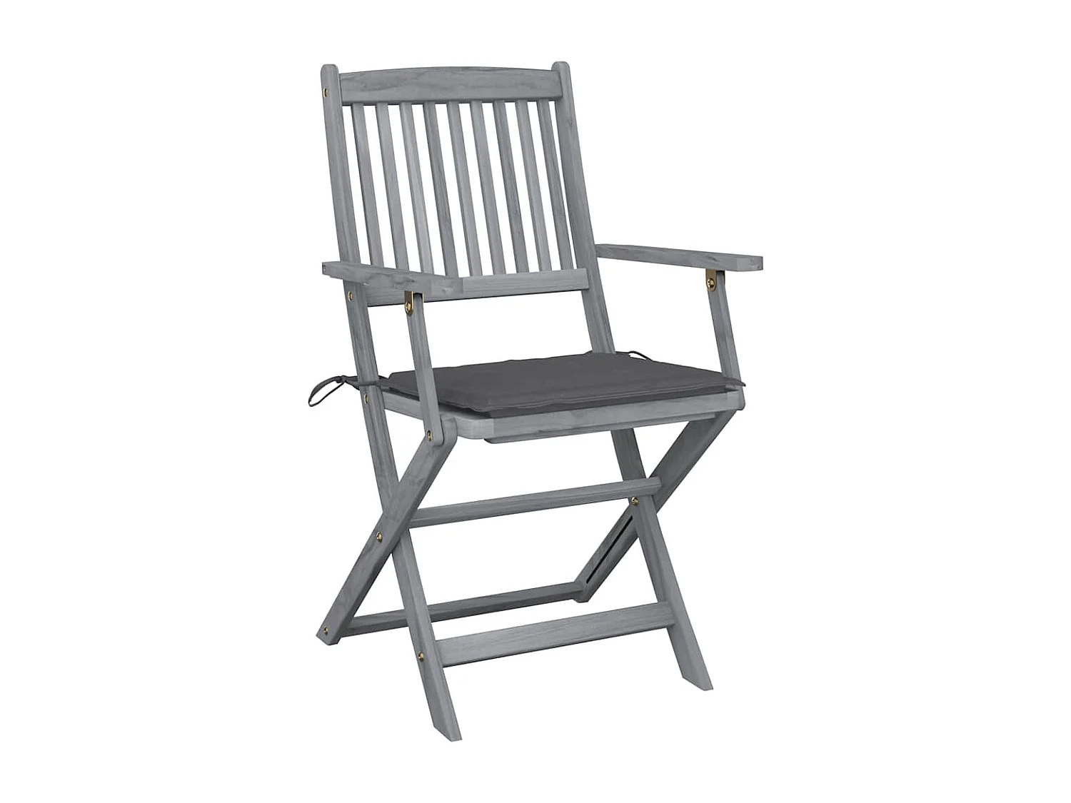 Set di 6 sedie pieghevoli da esterno con cuscini in legno di acacia