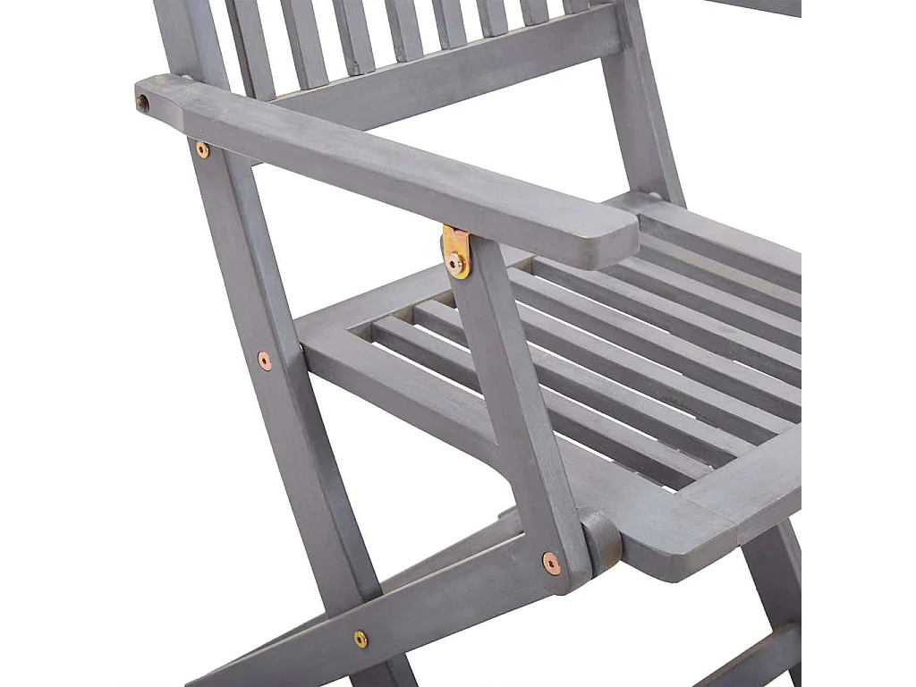 Set di 6 sedie pieghevoli da esterno con cuscini in legno di acacia