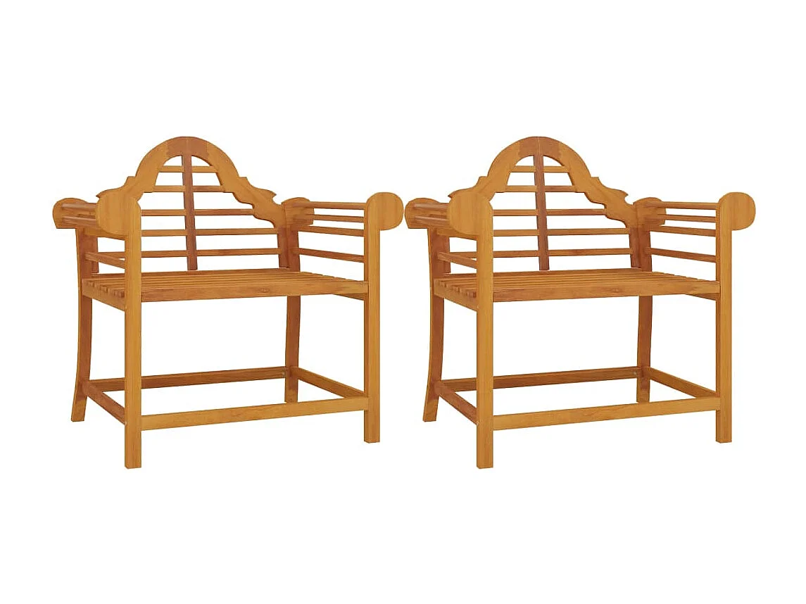 Set di 2 sedie da giardino 91x62x94 cm Legno massello di teak