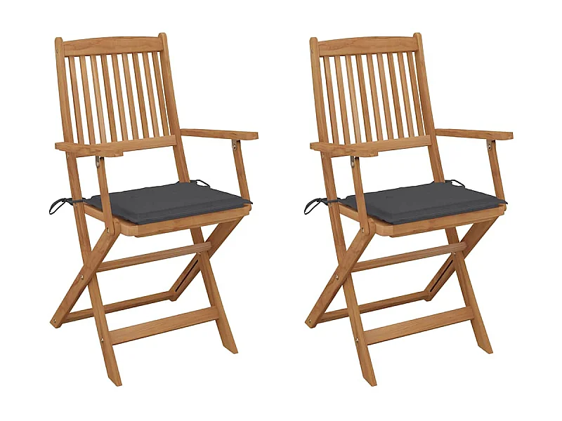 Opvouwbare tuinstoelen set van 2 met kussens Acacia hout