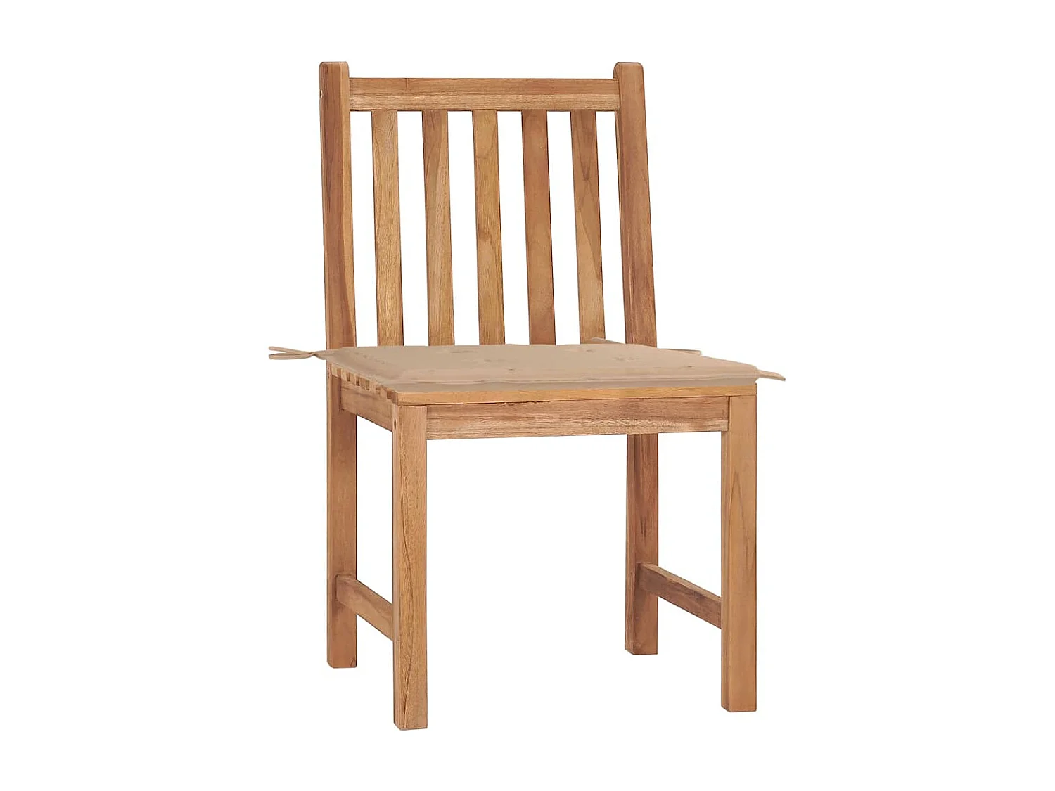 Set di 2 sedie da giardino con cuscini in legno massello di teak