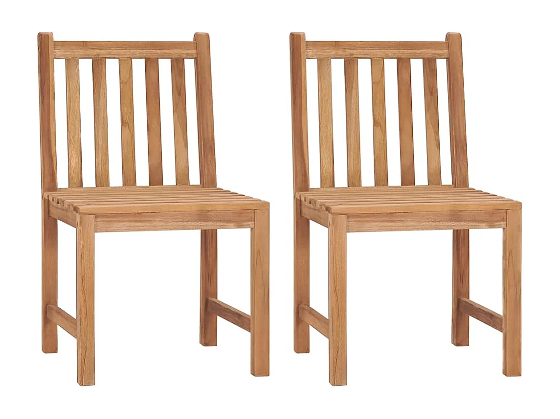 Set di 2 sedie da giardino con cuscini in legno massello di teak