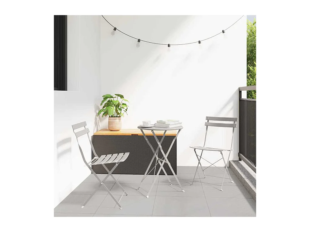 Chaise de jardin pliante 2 pcs Beige 42 x 46 x 82cm Acier