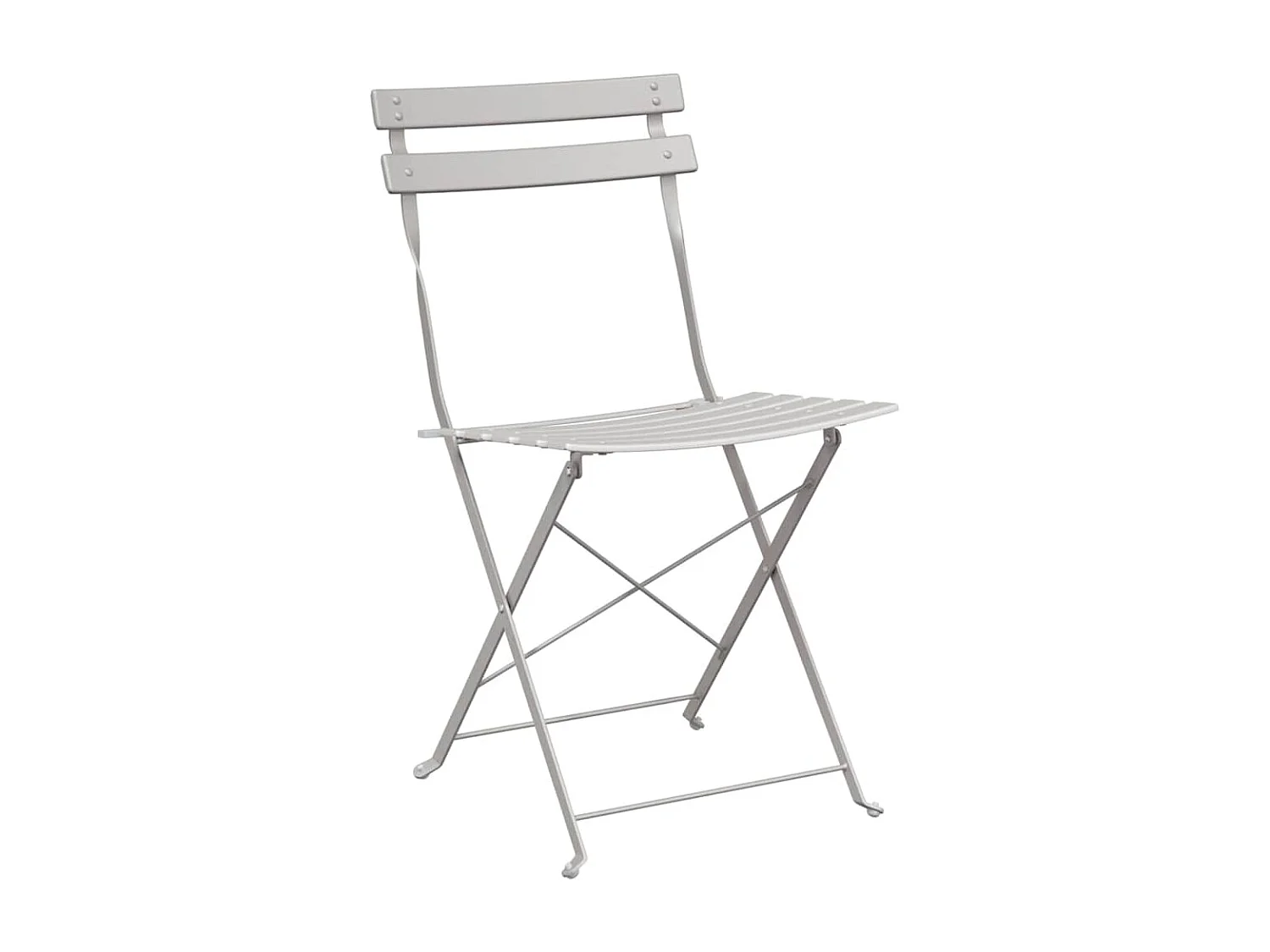 Chaise de jardin pliante 2 pcs Beige 42 x 46 x 82cm Acier