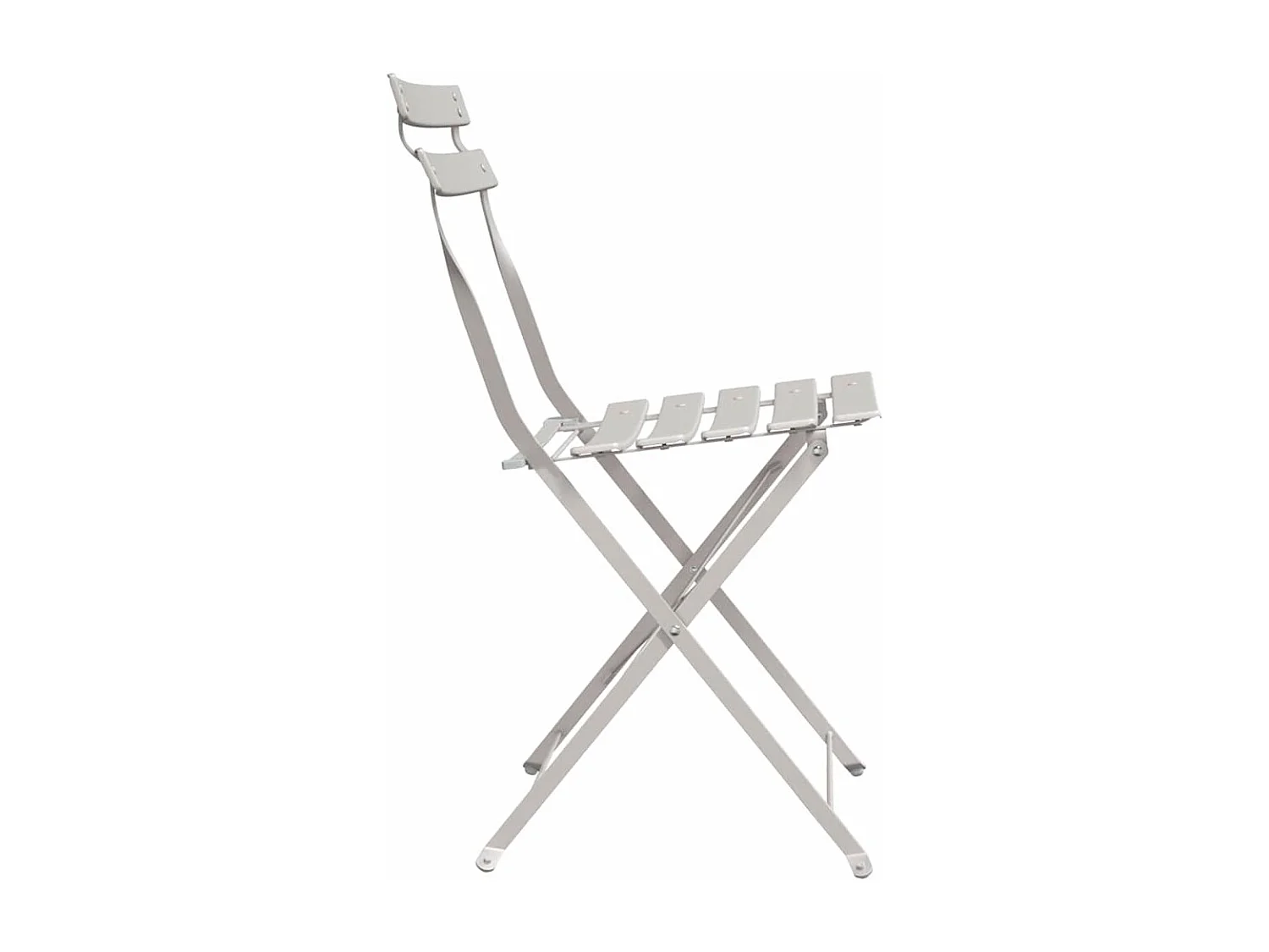 Chaise de jardin pliante 2 pcs Beige 42 x 46 x 82cm Acier