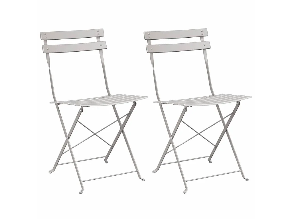 Sedia da giardino pieghevole 2 pezzi Beige 42 x 46 x 82 cm Acciaio