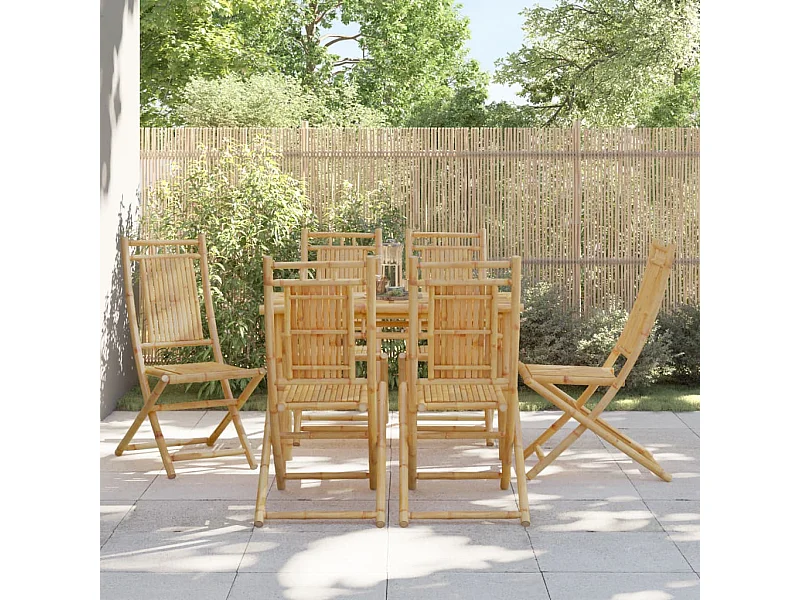 Opvouwbare tuinstoelen set van 6 46x66x99 cm bamboe