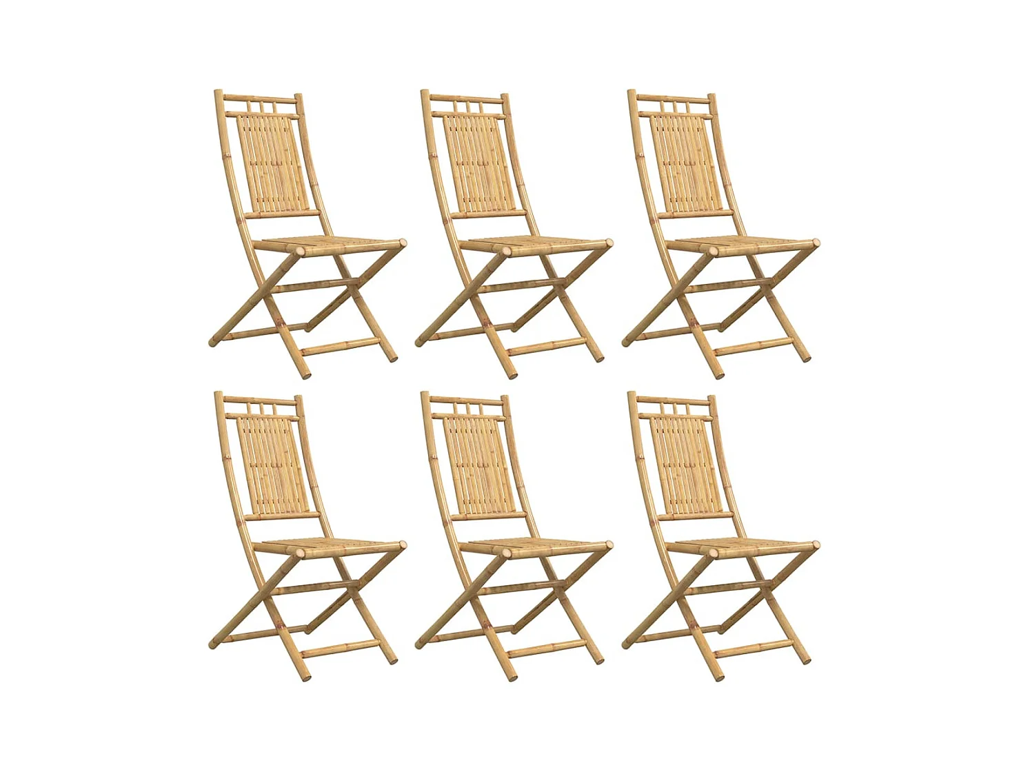 Opvouwbare tuinstoelen set van 6 46x66x99 cm bamboe
