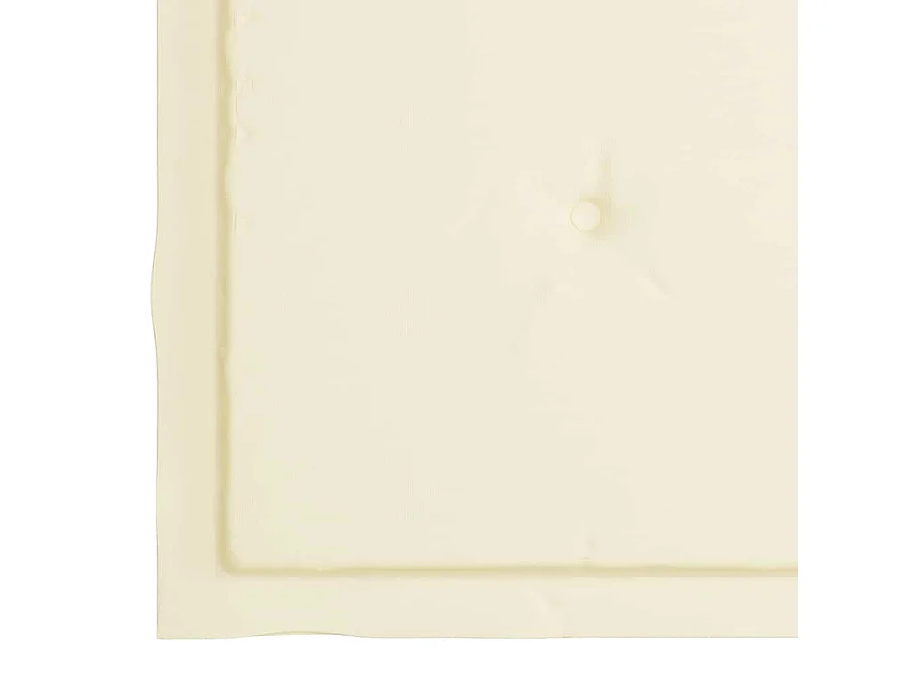 Juego de 8 sillas de jardín y cojines color crema de madera maciza de teca