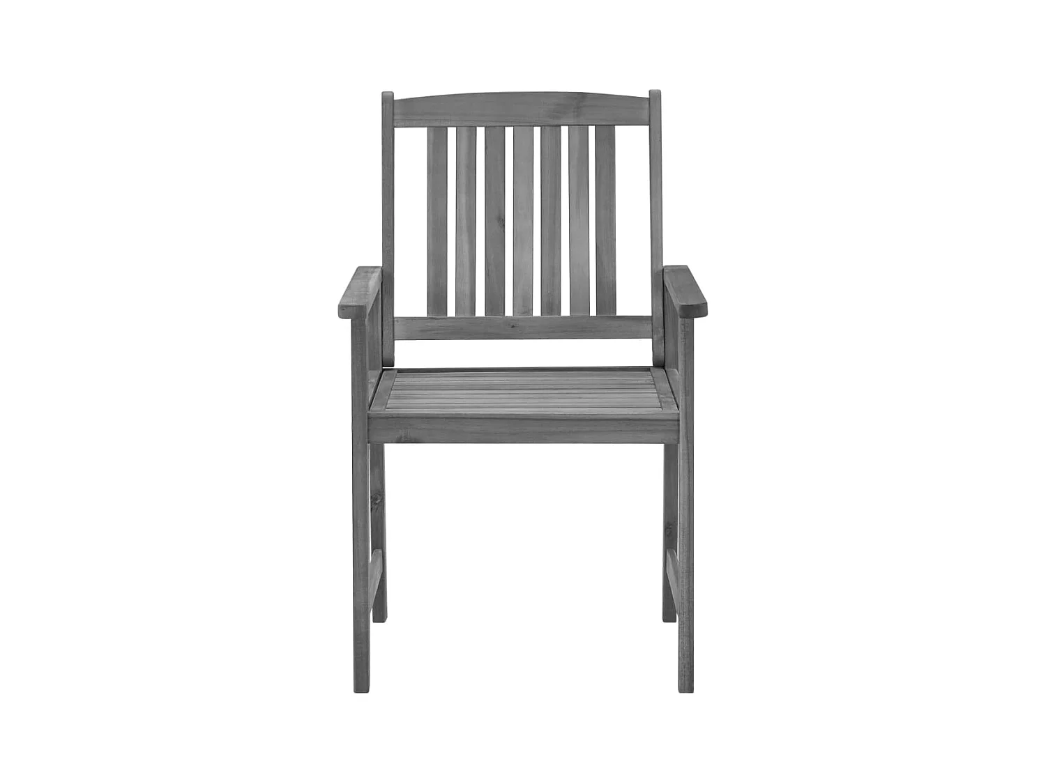 Juego de 4 sillas y cojines de jardín en madera maciza de acacia gris