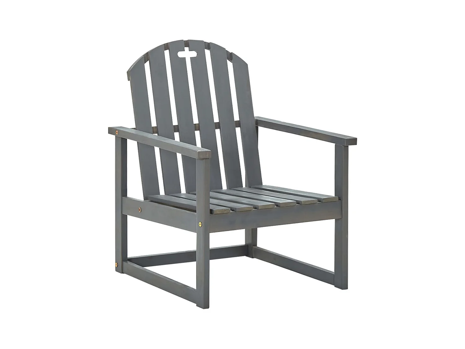 Juego de 2 sillas de jardín de madera maciza de acacia gris