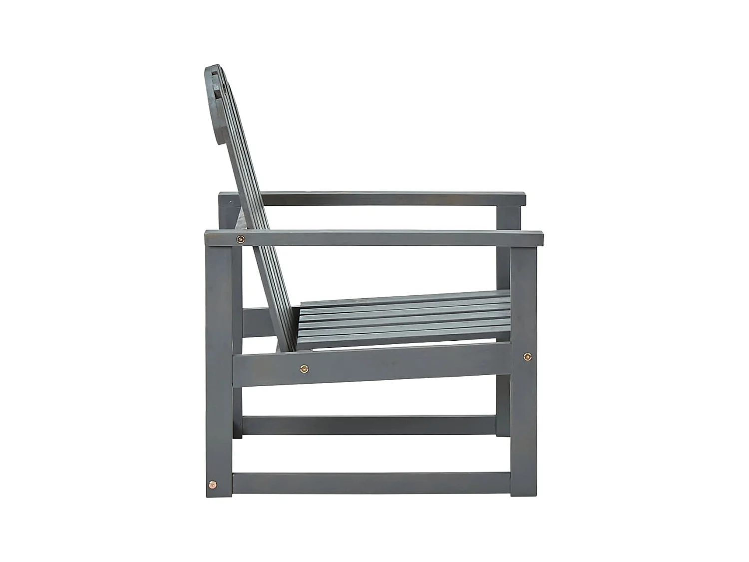 Juego de 2 sillas de jardín de madera maciza de acacia gris