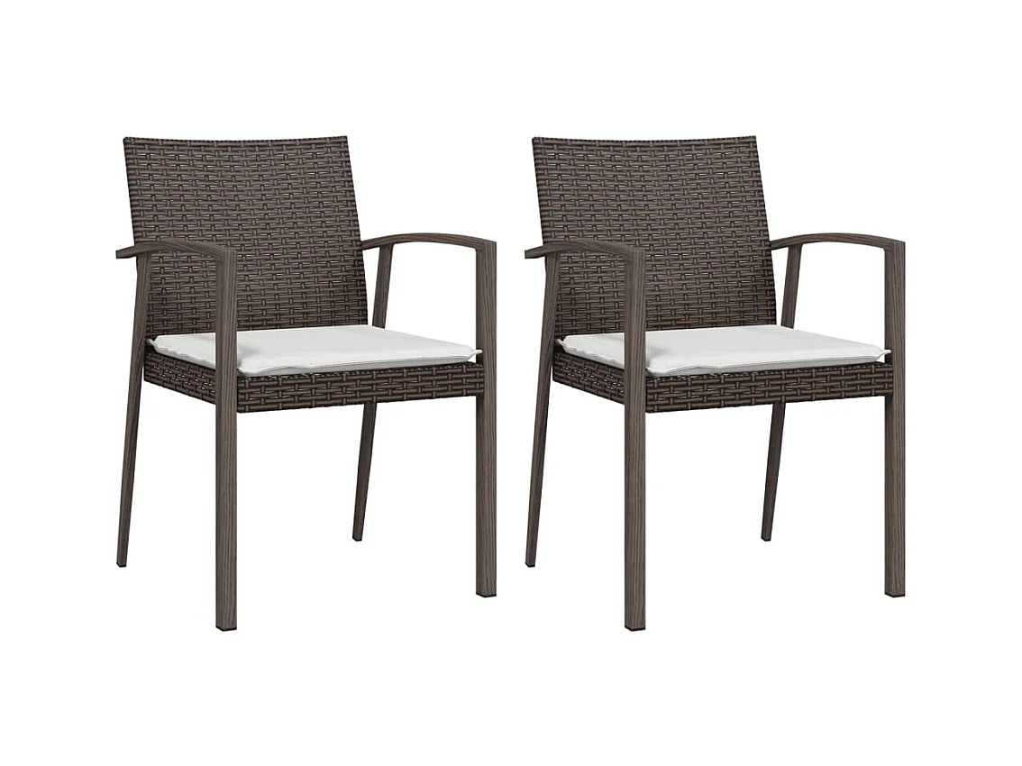 Tuinstoelkussens set van 2 bruin 56,5x57x83 cm rotan