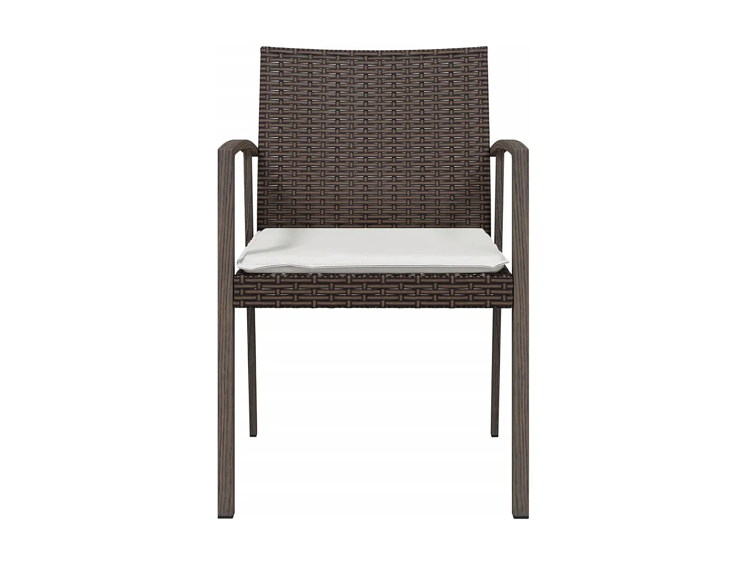 Chaises de jardin coussins lot de 2 marron 56,5x57x83 cm rotin