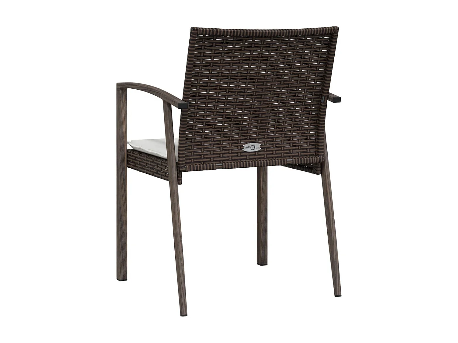 Chaises de jardin coussins lot de 2 marron 56,5x57x83 cm rotin