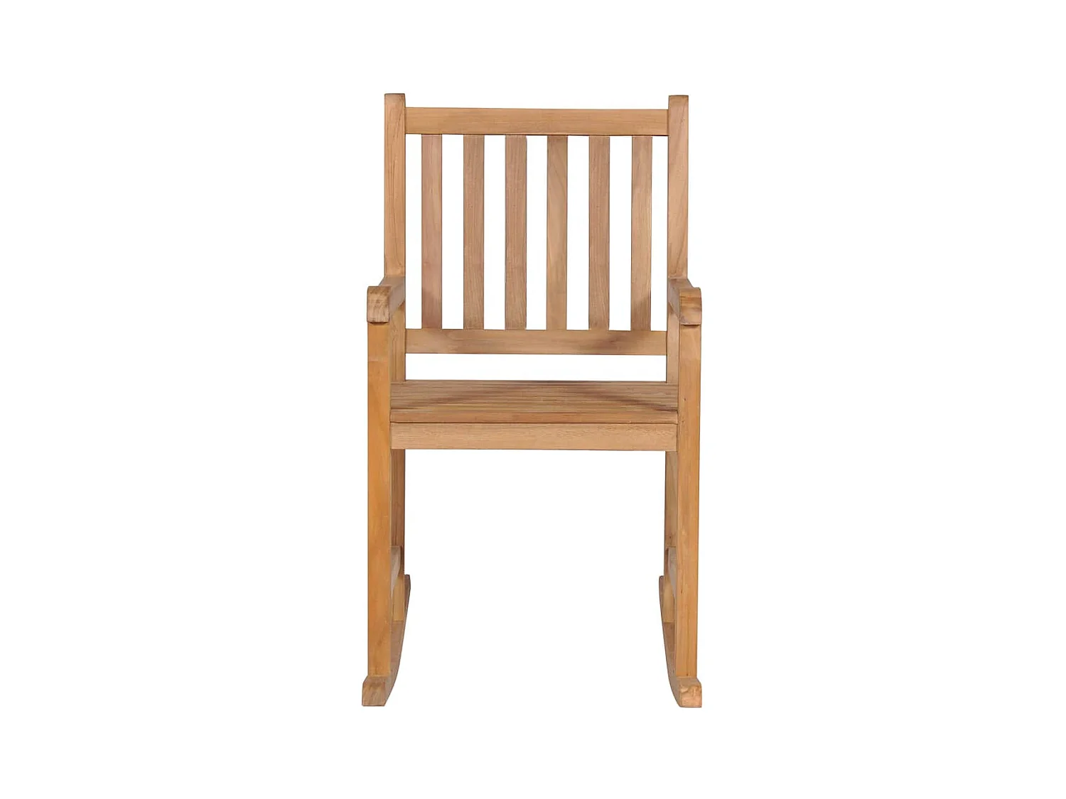 Schommelstoel met beige kussen Massief teakhout