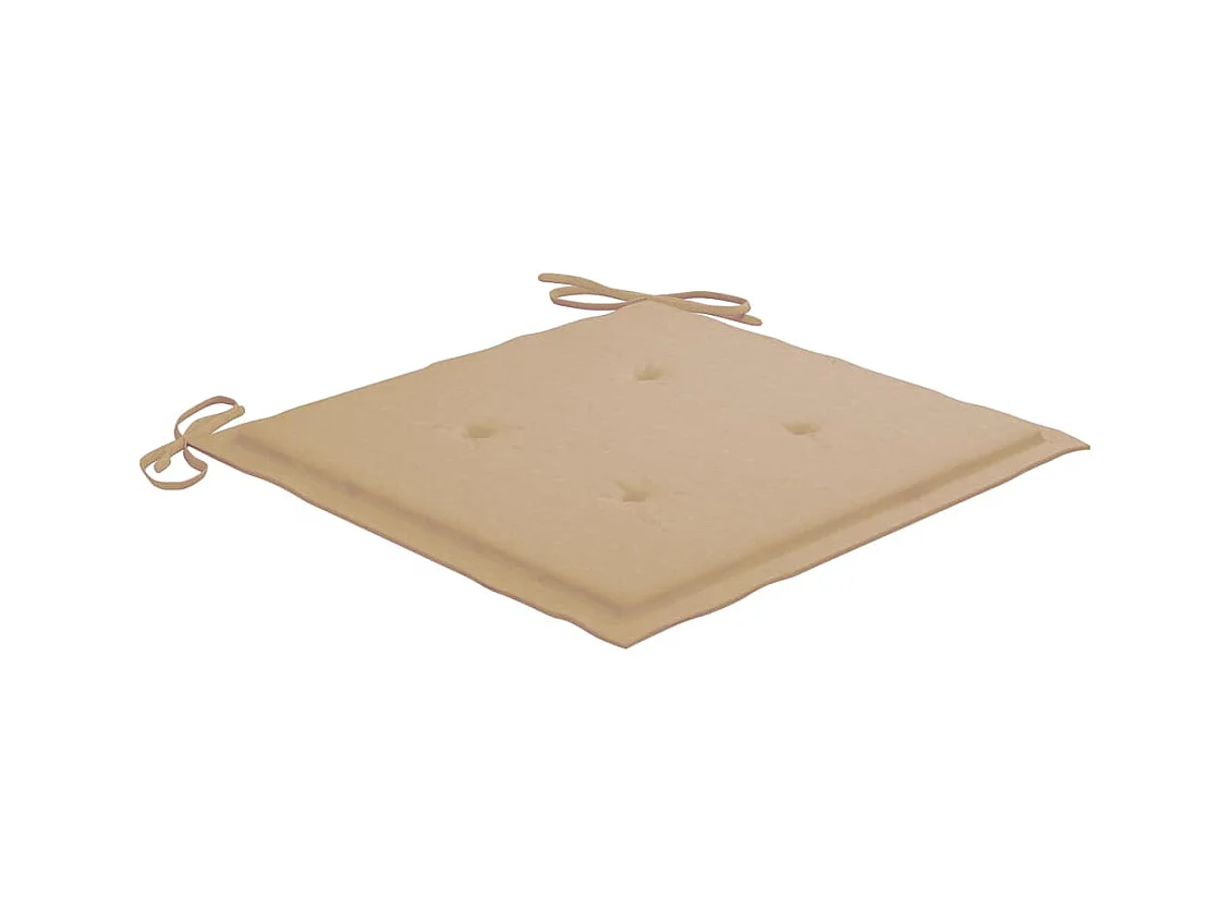 Chaise à bascule avec coussin beige Bois de teck solide
