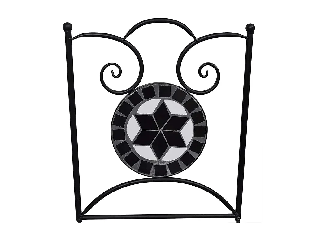 Chaises pliables de bistro 2 pcs Céramique Noir et blanc