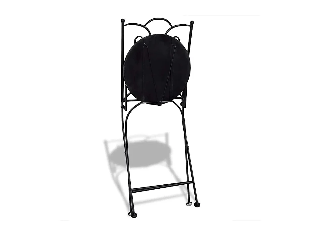 Chaises pliables de bistro 2 pcs Céramique Noir et blanc