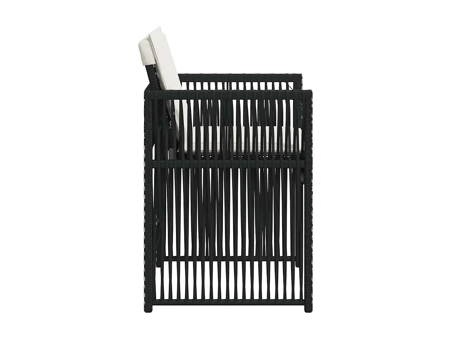 Chaises de jardin lot de 4 avec coussins noir résine tressée