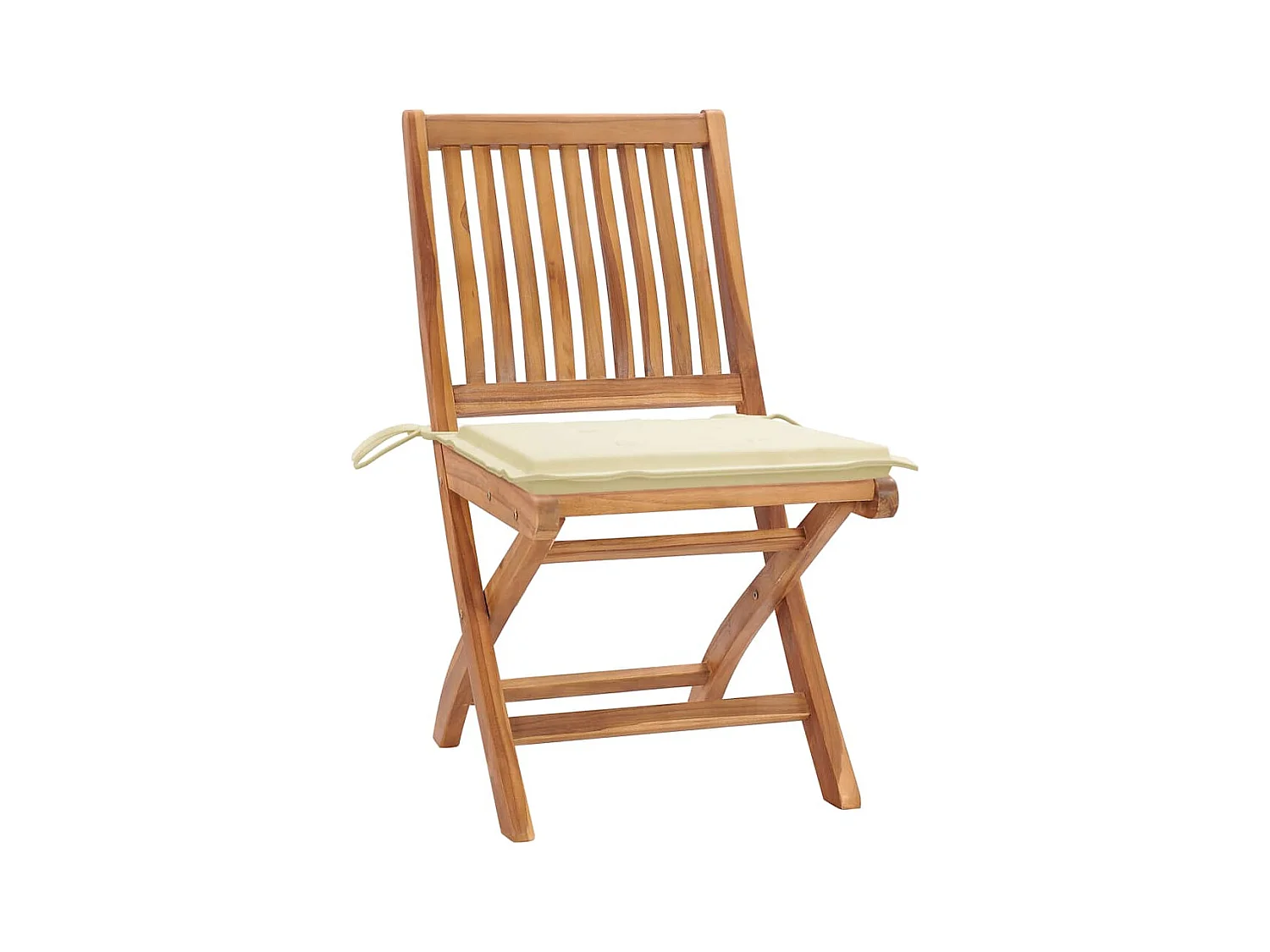 Chaises pliables de jardin avec coussins lot de 4 Teck solide