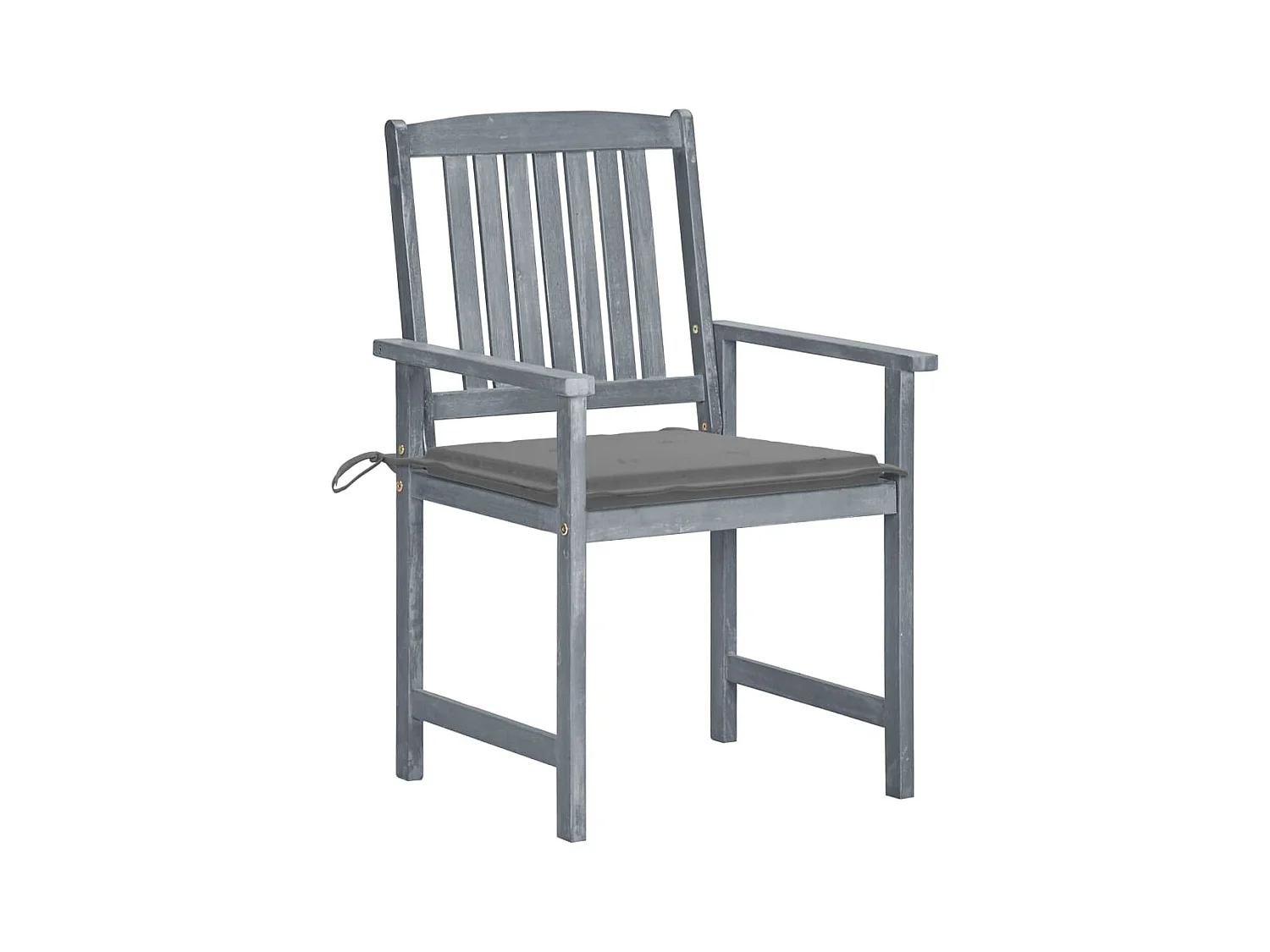 Juego de 8 sillas y cojines de jardín de madera maciza de acacia gris