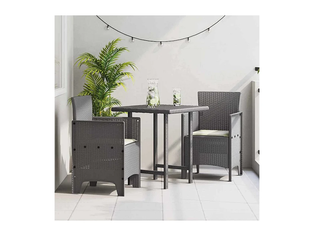 Sedia da giardino 2 pezzi Grigio chiaro 53 x 49 x 85 cm PP