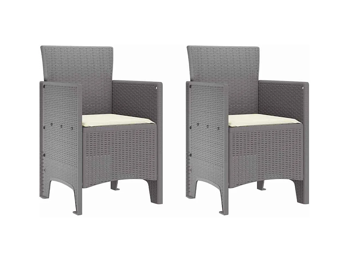 Sedia da giardino 2 pezzi Grigio chiaro 53 x 49 x 85 cm PP