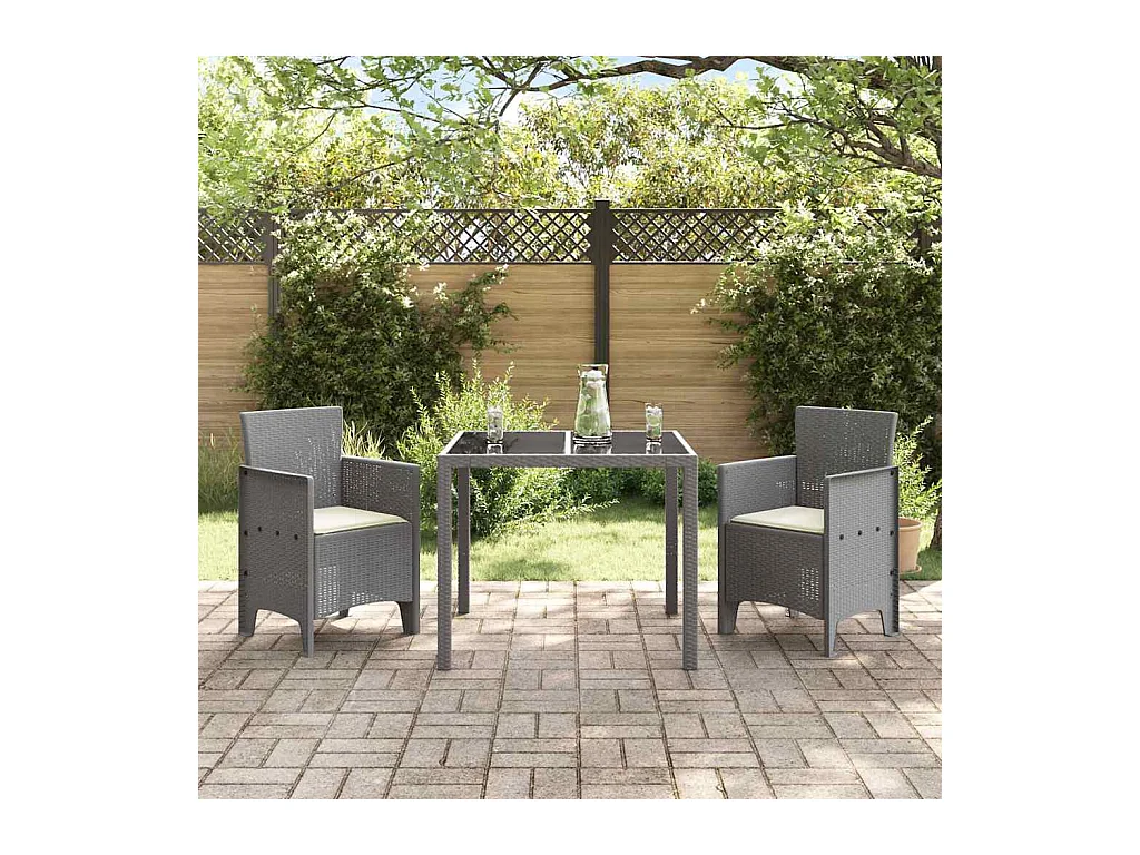 Sedia da giardino 2 pezzi Grigio chiaro 53 x 49 x 85 cm PP