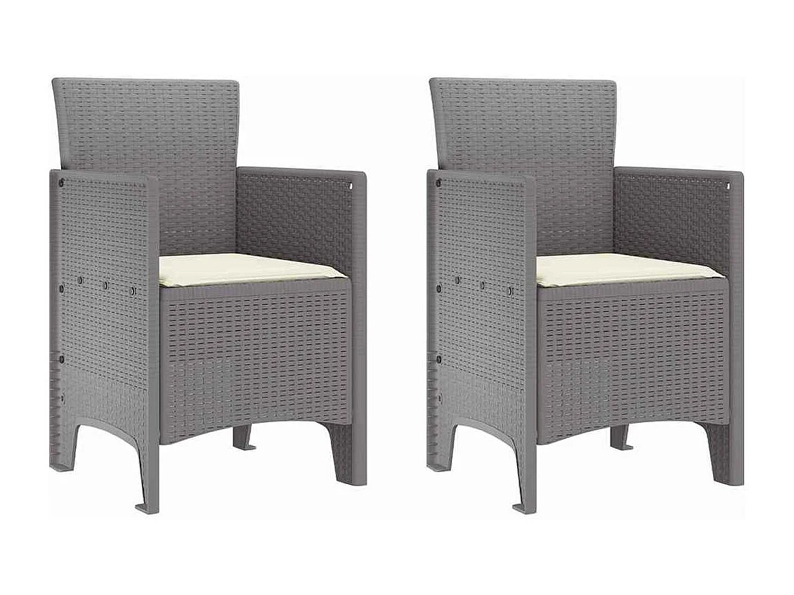 Chaise de jardin 2 pcs Gris clair 53 x 49 x 85 cm PP