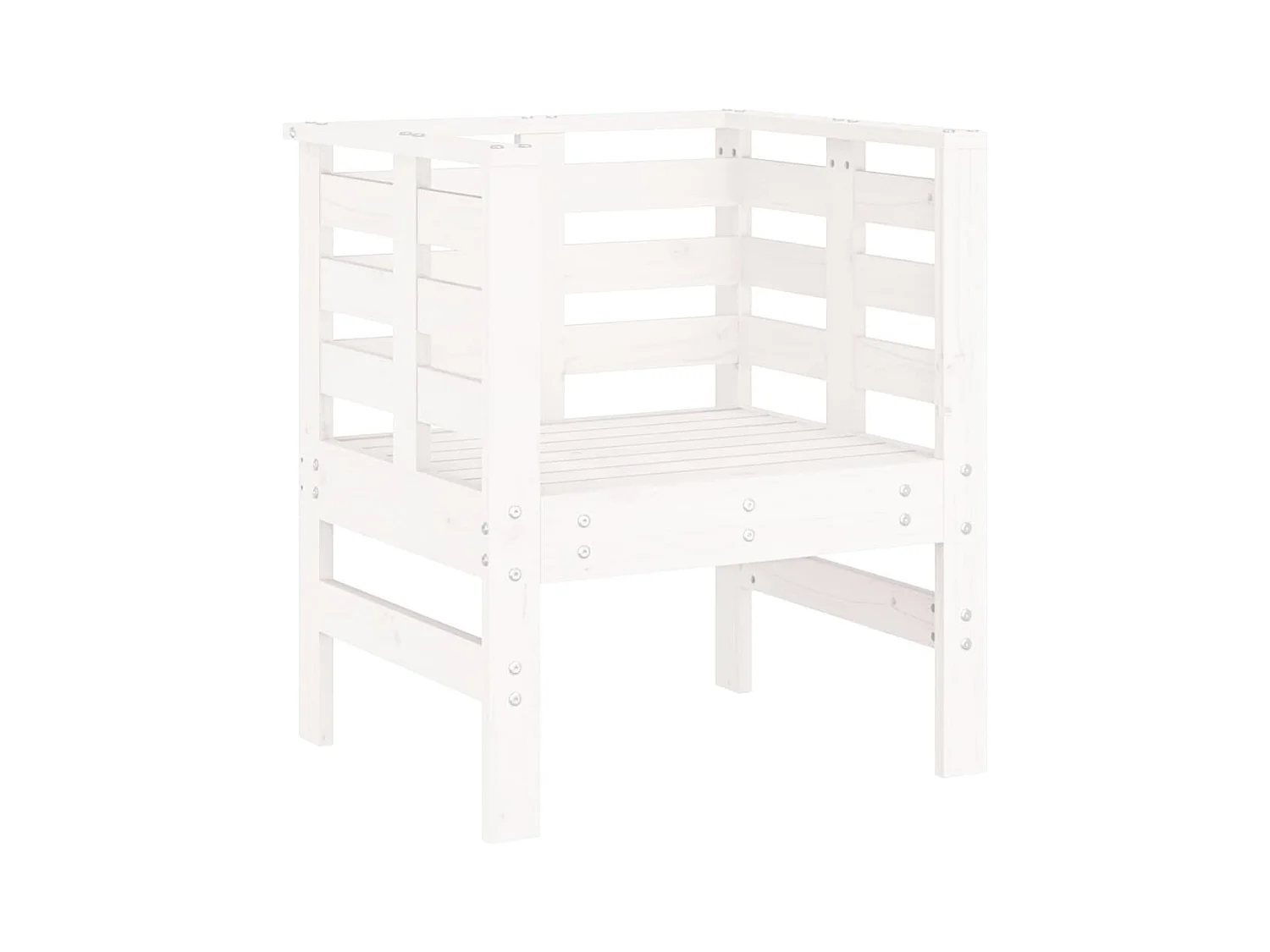 Tuinstoelen set van 2 wit 61,5x53x71 cm massief grenenhout