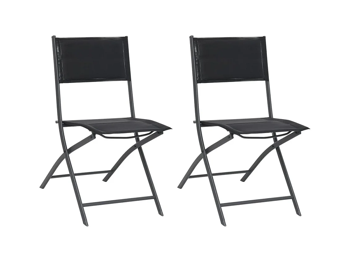 Chaises de jardin pliables lot de 2 Acier et textilène