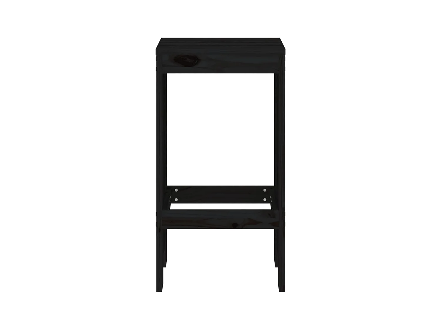 Barkrukken set van 2 zwart 40x36x75 cm massief grenenhout