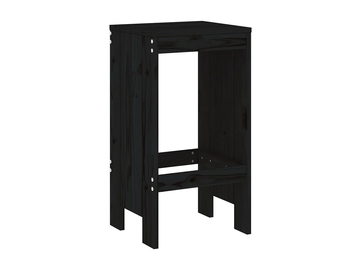 Barkrukken set van 2 zwart 40x36x75 cm massief grenenhout