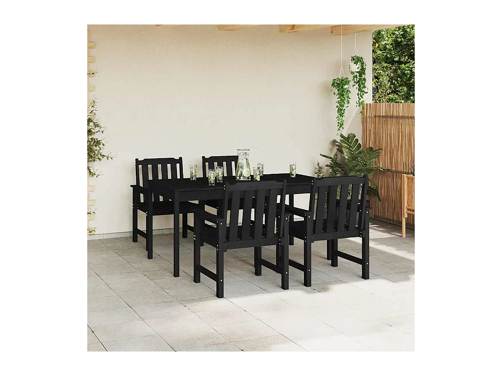 Tuinstoel. 4 stuks Zwart 65,5 x 55,5 x 88 cm Kunststof