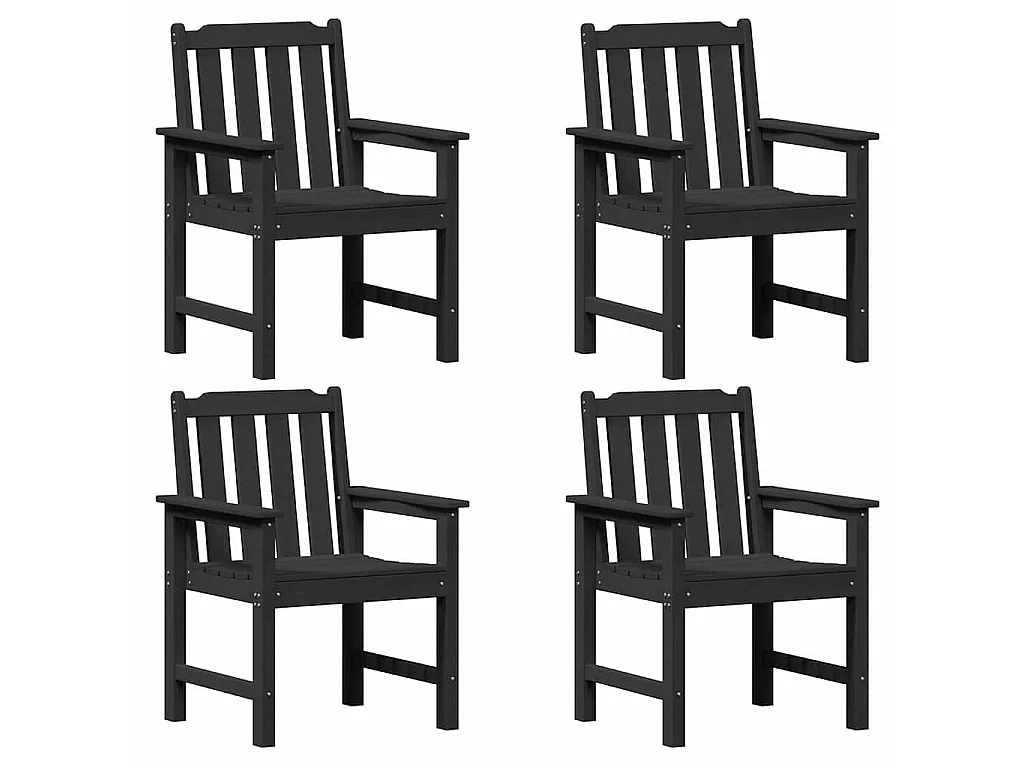 Chaise de jardin. 4 pcs Noir 65.5 x 55.5 x 88cm Plastique