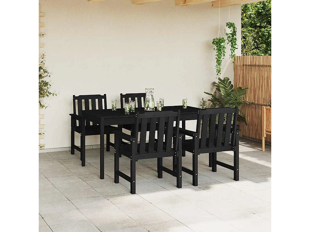 Chaise de jardin. 4 pcs Noir 65.5 x 55.5 x 88cm Plastique