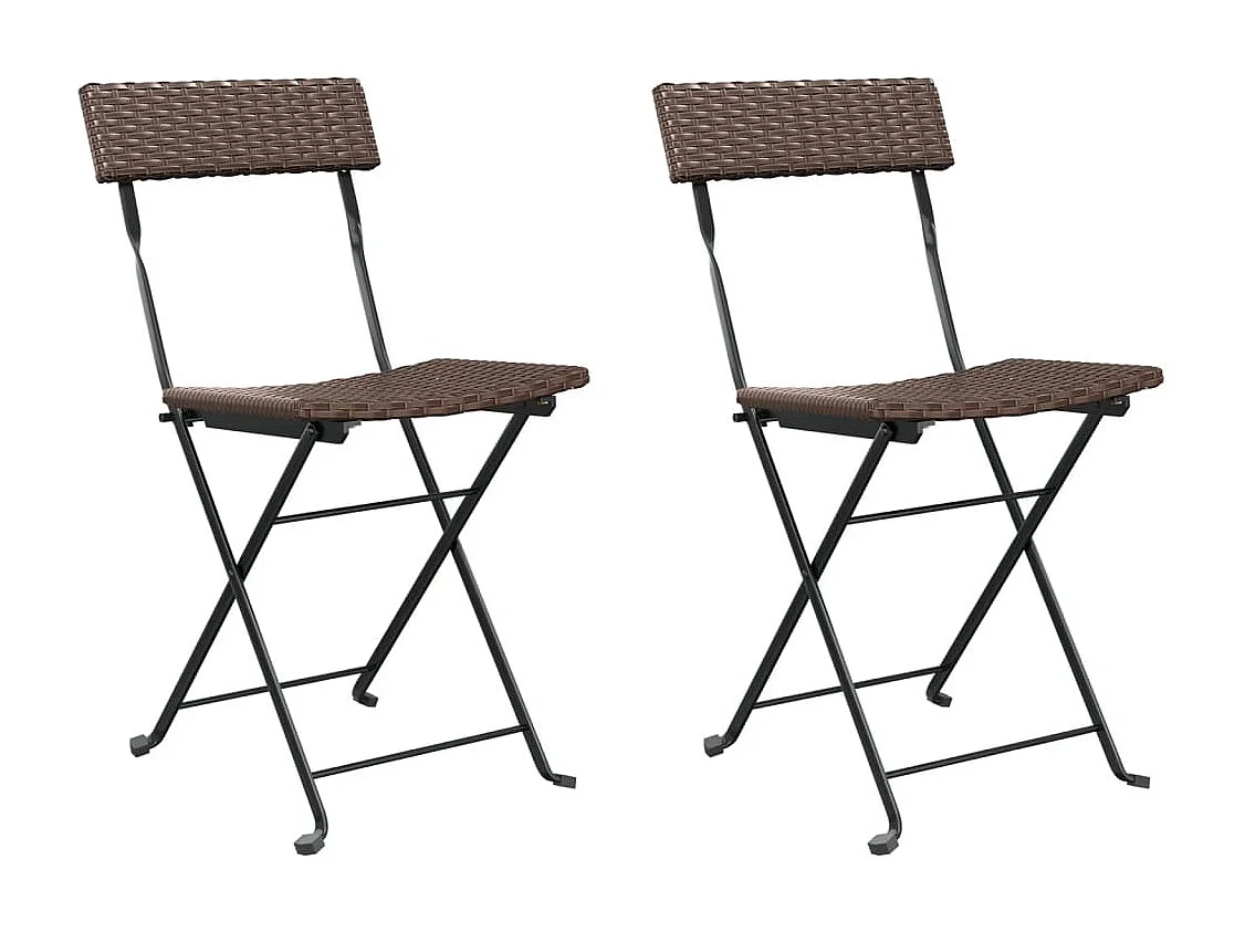 Chaises de bistrot pliantes lot de 2 Résine tressée et acier