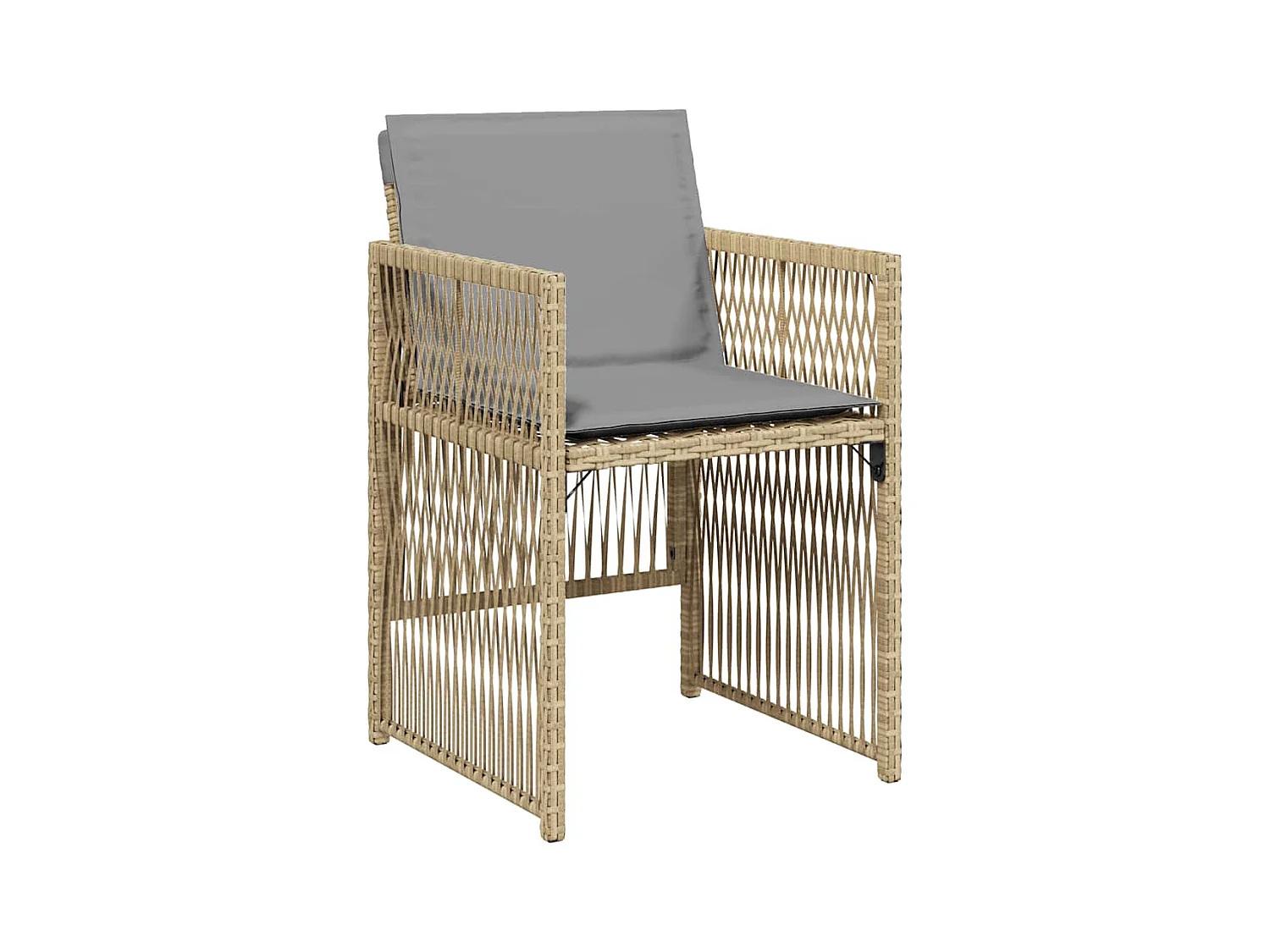 Set di 4 sedie da giardino con cuscini beige mix