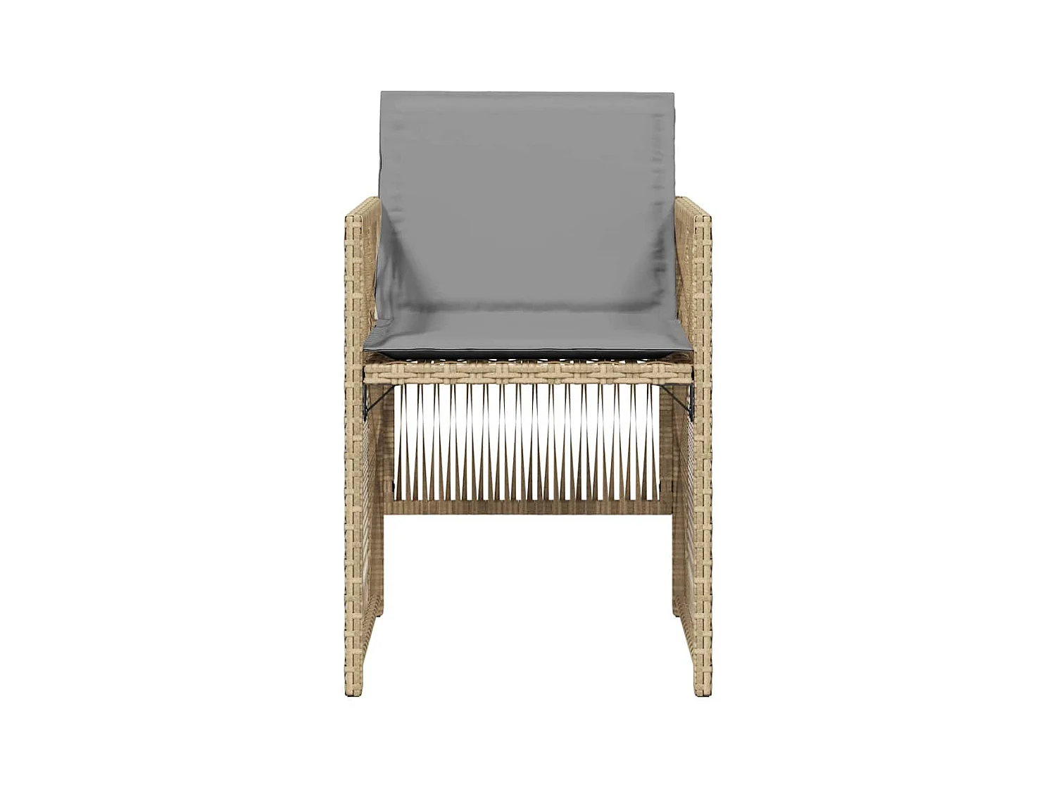 Set di 4 sedie da giardino con cuscini beige mix