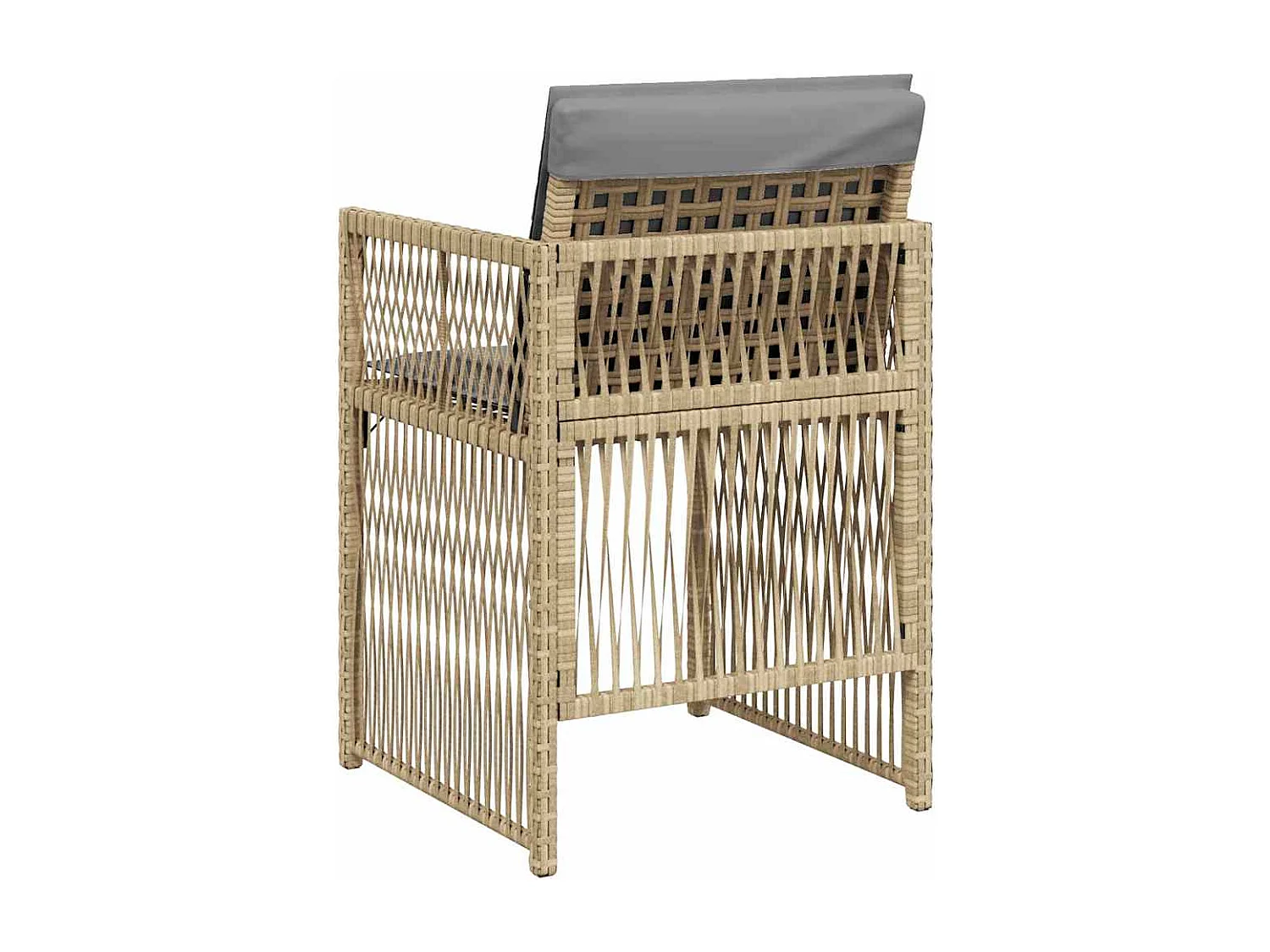 Set di 4 sedie da giardino con cuscini beige mix