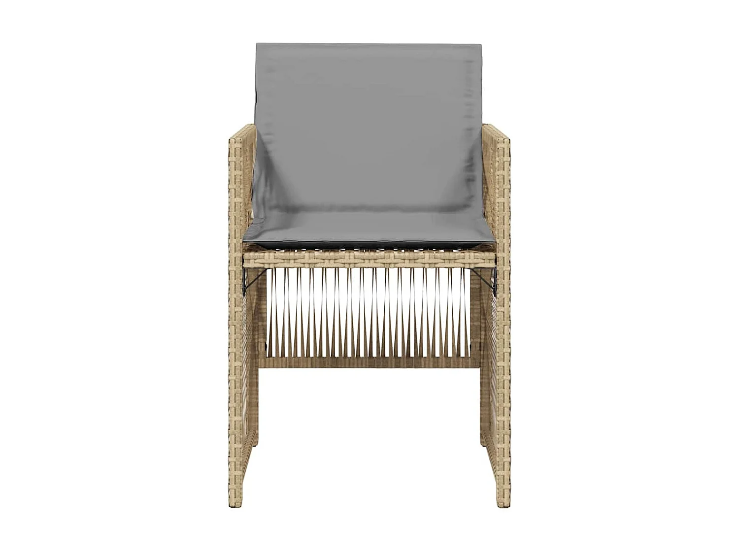 Set di 4 sedie da giardino con cuscini beige mix