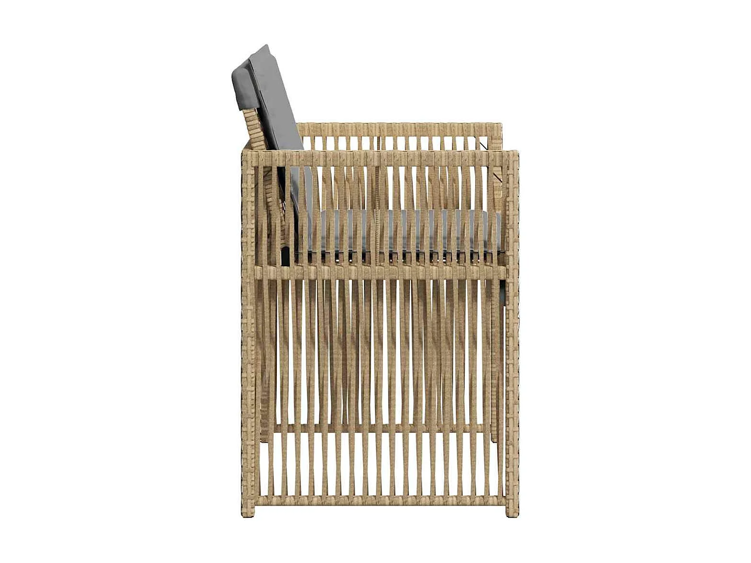 Set di 4 sedie da giardino con cuscini beige mix